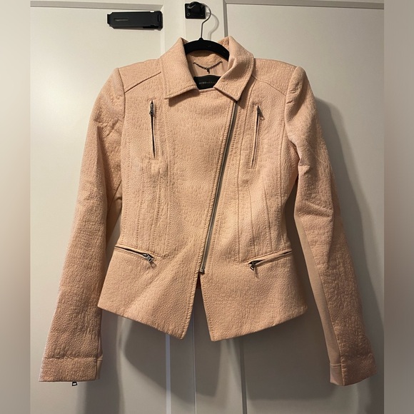 BCBGMaxAzria pink zippered, tailored blazer jacket - Picture 3 of 17